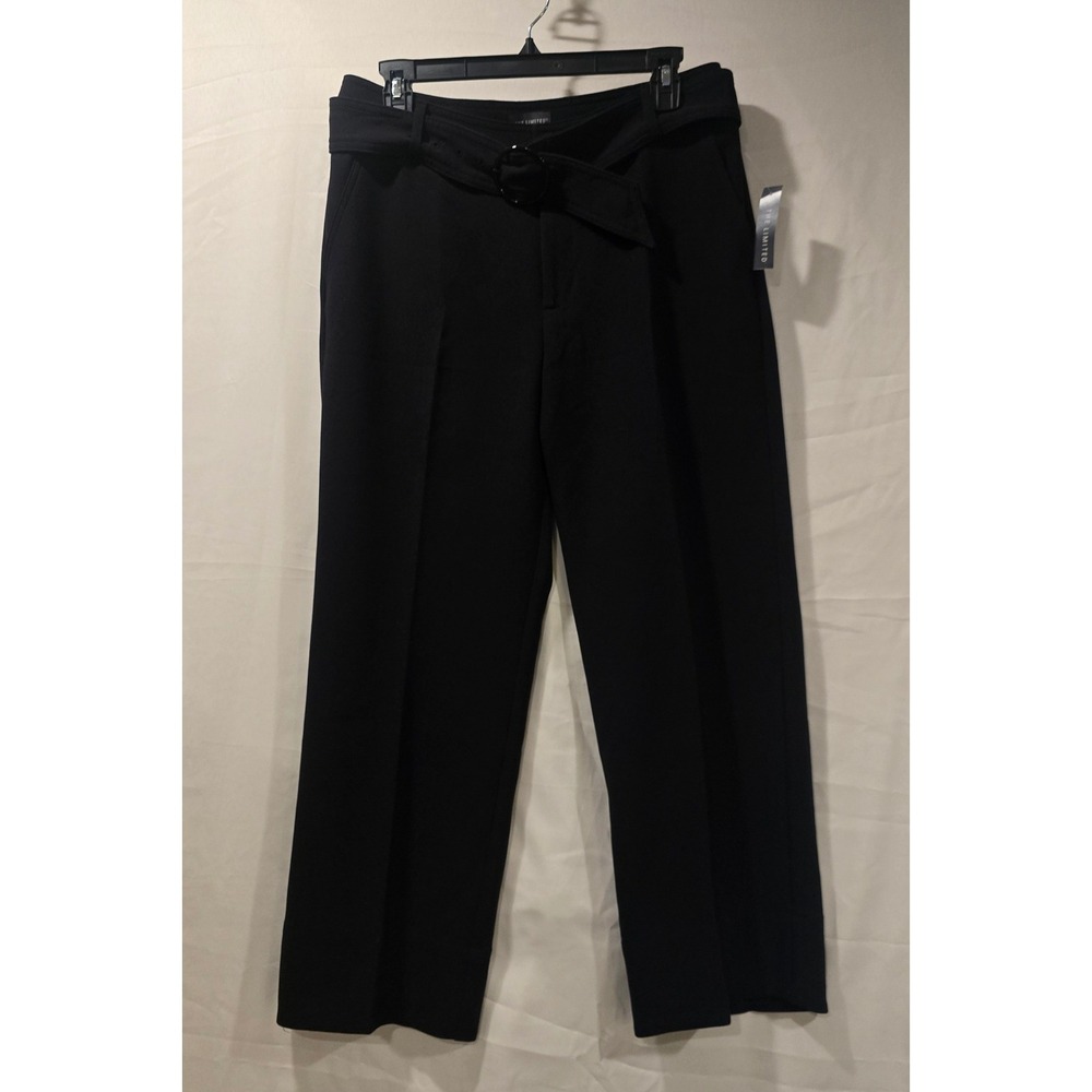The Limited Black Wide Leg Belted Dress Pants Career Office Size 6‎